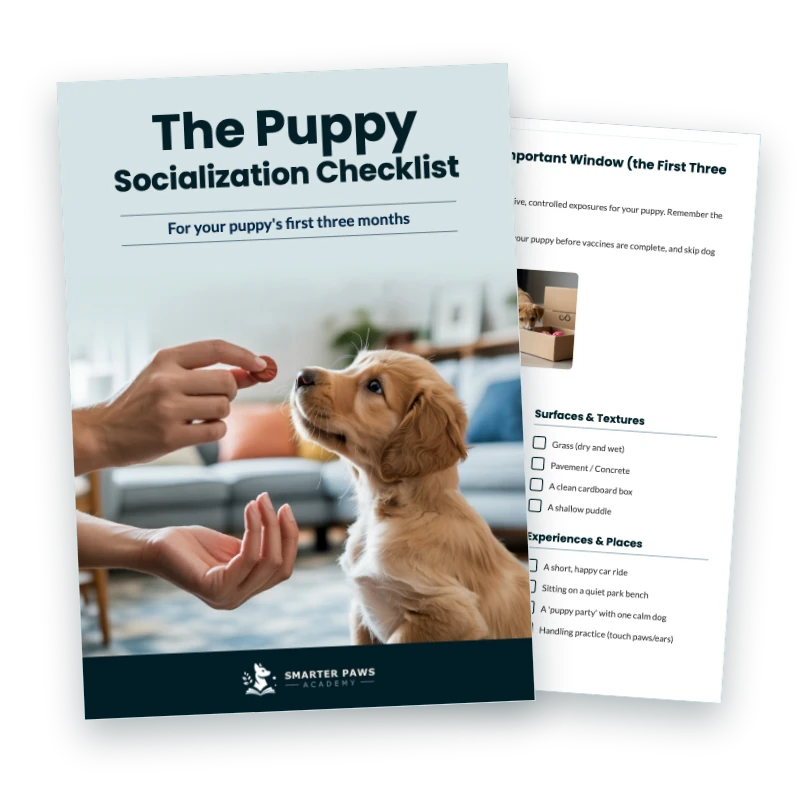 The pages of the printable puppy socialization checklist
