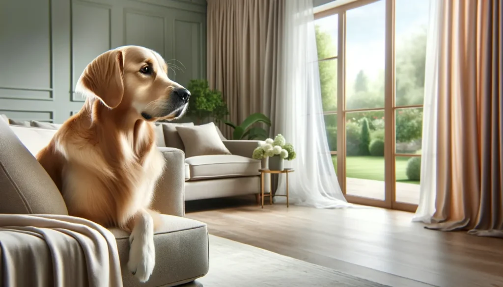 How to stop dog barking in seconds with a calm dog in a serene living room.